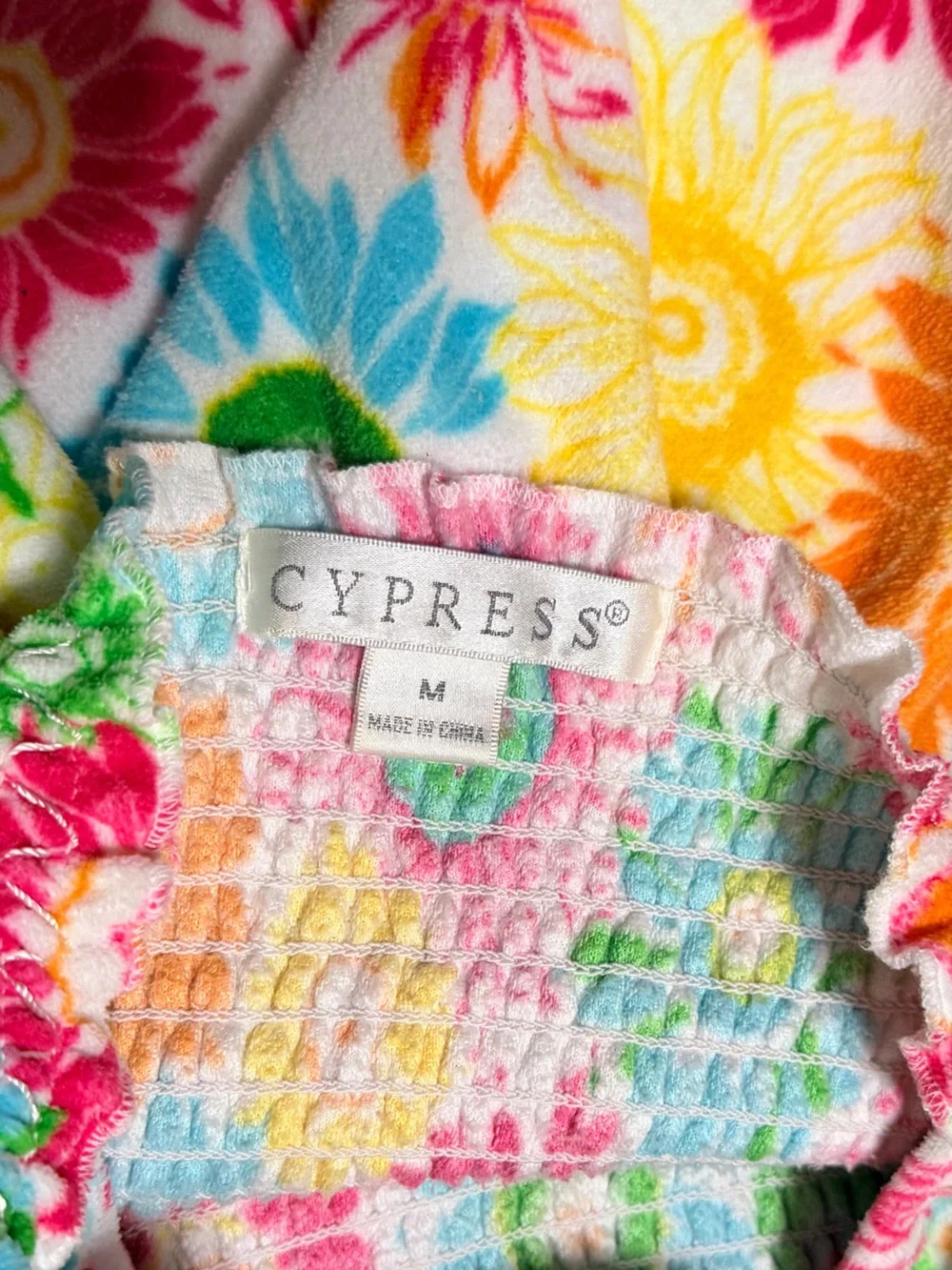 Girls' Multicolor Floral Ruffled One-Piece Dress